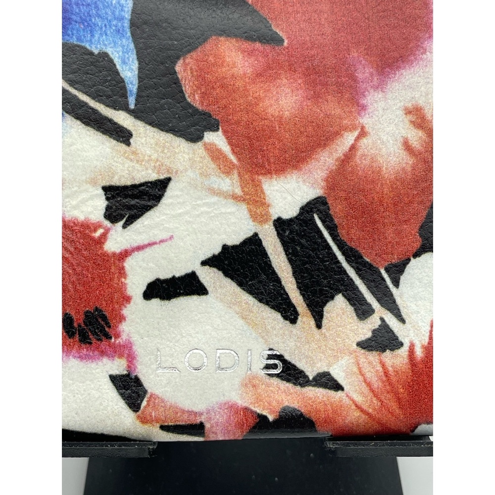 Lodis Floral Coated Leather Wristlet Zip Pouch Clutch Travel - Picture 5 of 6